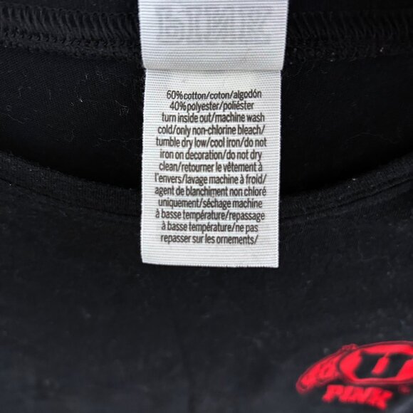 🍃 EUC🍃 PINK collegiate University of Utah Black Tee Lace Up Shoulder T-Shirt - Picture 4 of 4